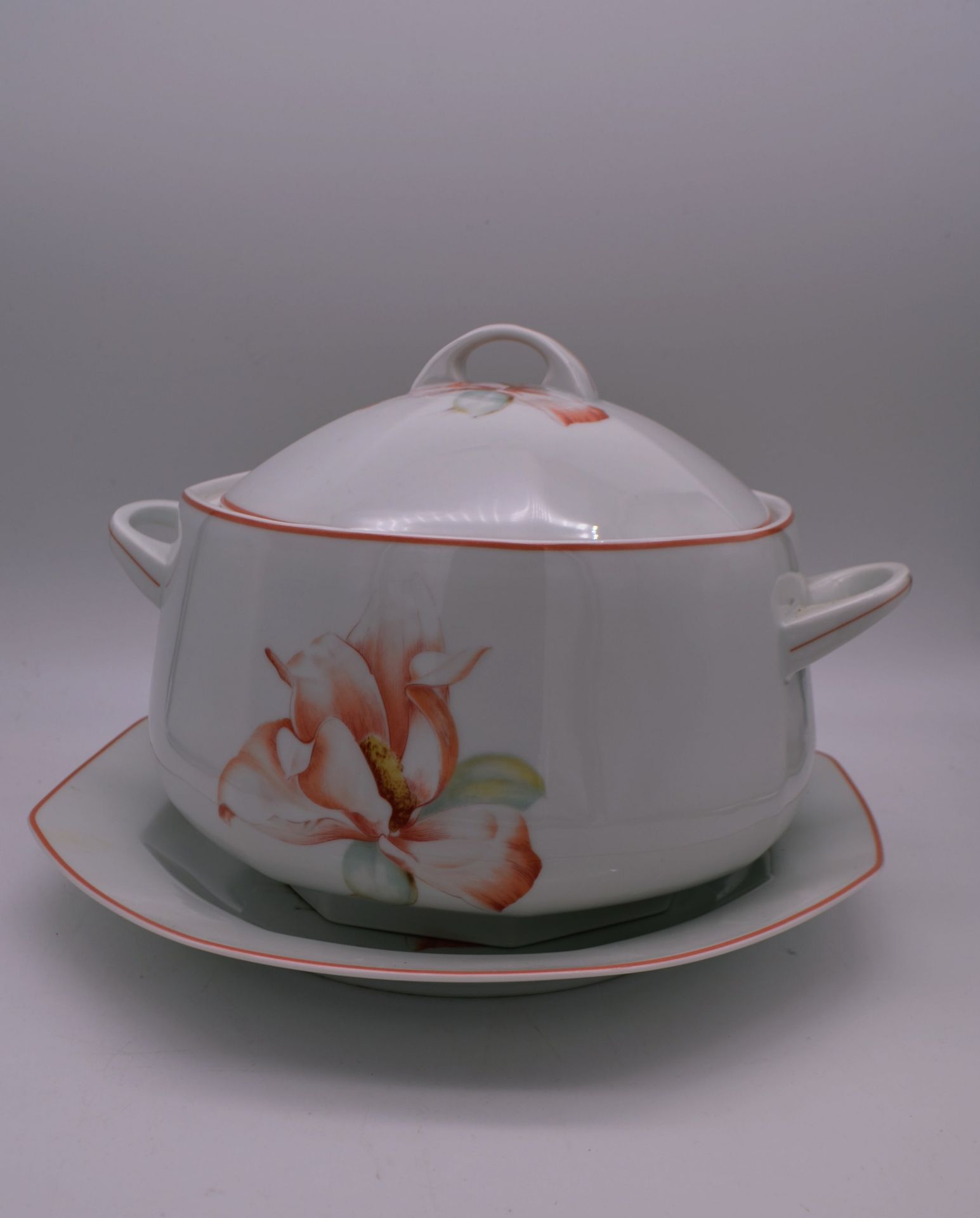 Service en porcelaine de Limoges, manufacture Lafarge, Collection 'Orchidée', vintage - Image 8 of 15