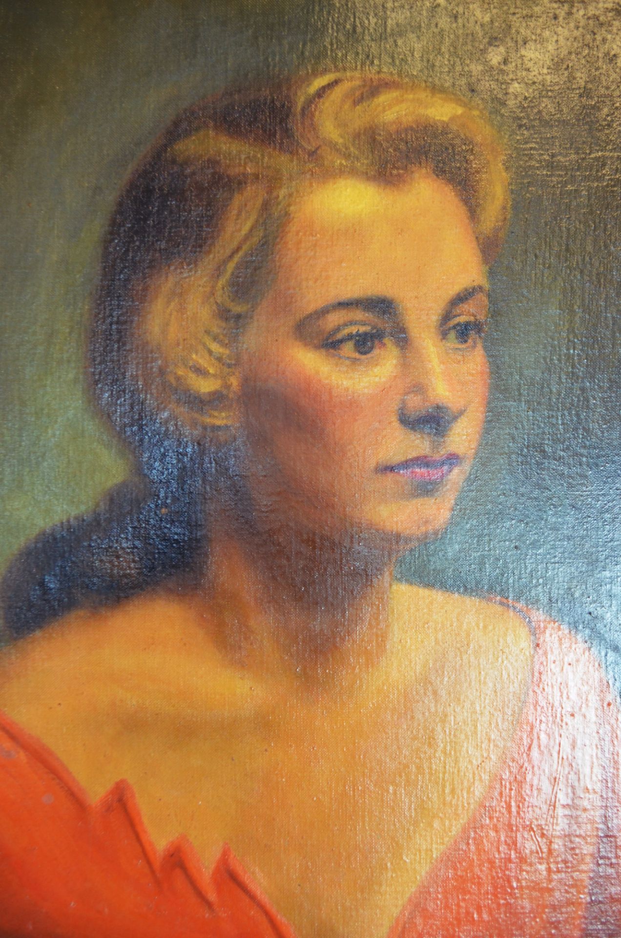 Peinture 'Portrait jeune femme' signé 1951 - Image 2 of 2