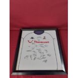 Signed Tottenham Hotspur football shirt with certificate of authenticity. Width 71cm Height 74 cm