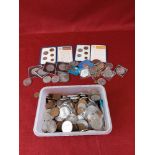 Collection of British coinage including crowns.