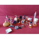 Large collection of vintage perfume bottles with contents, compacts etc.