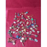 Large collection of metal enamel horse racing badges.