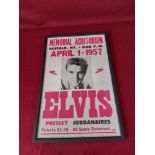 Elvis Presley and the Jordanaires concert poster. Width 38cm Height 58cm