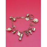 9ct gold charm bracelet weight 17.8 grams