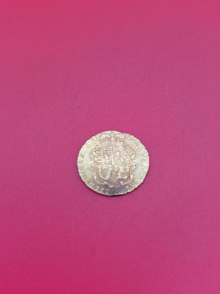 George III 1762 Quarter Guinea coin weight 2.1 grams - Image 2 of 2