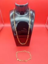 9ct gold Necklace and Bracelet set. Weight 20.7 grams