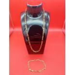 9ct gold Necklace and Bracelet set. Weight 20.7 grams