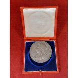 Large Silver 1837 - 1897 Queen Victoria Medal in box