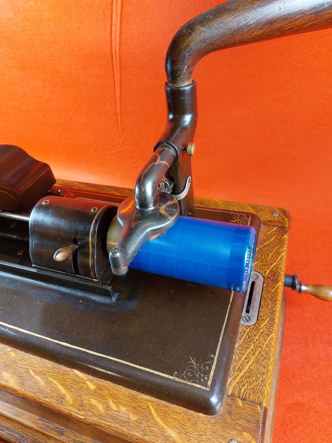 Rare Thomas Edison phonograph, in full working order. Includes 8 wax reels. - Image 3 of 8