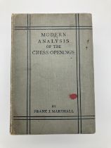 Very Rare 1st Edition book. Modern Analysis of Chess Openings. Inscribed by Author Frank Marshall.