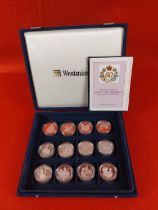Royal Mint silver proof Queens 80th Birthday coin collection. 12 coins in total all with