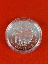 Silver proof 1994 Canada 1 dollar coin