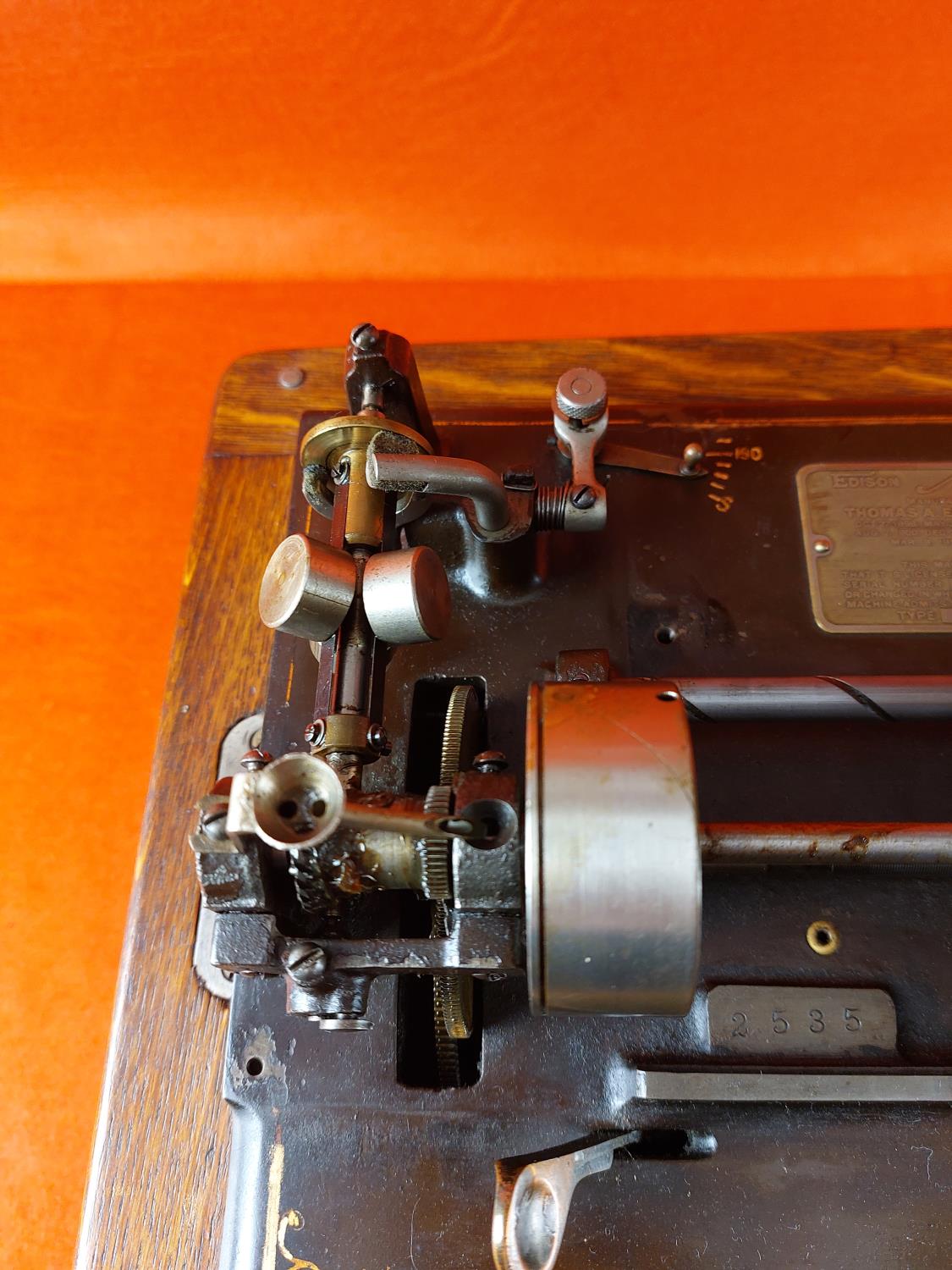 Rare Thomas Edison phonograph, in full working order. Includes 8 wax reels. - Image 4 of 8