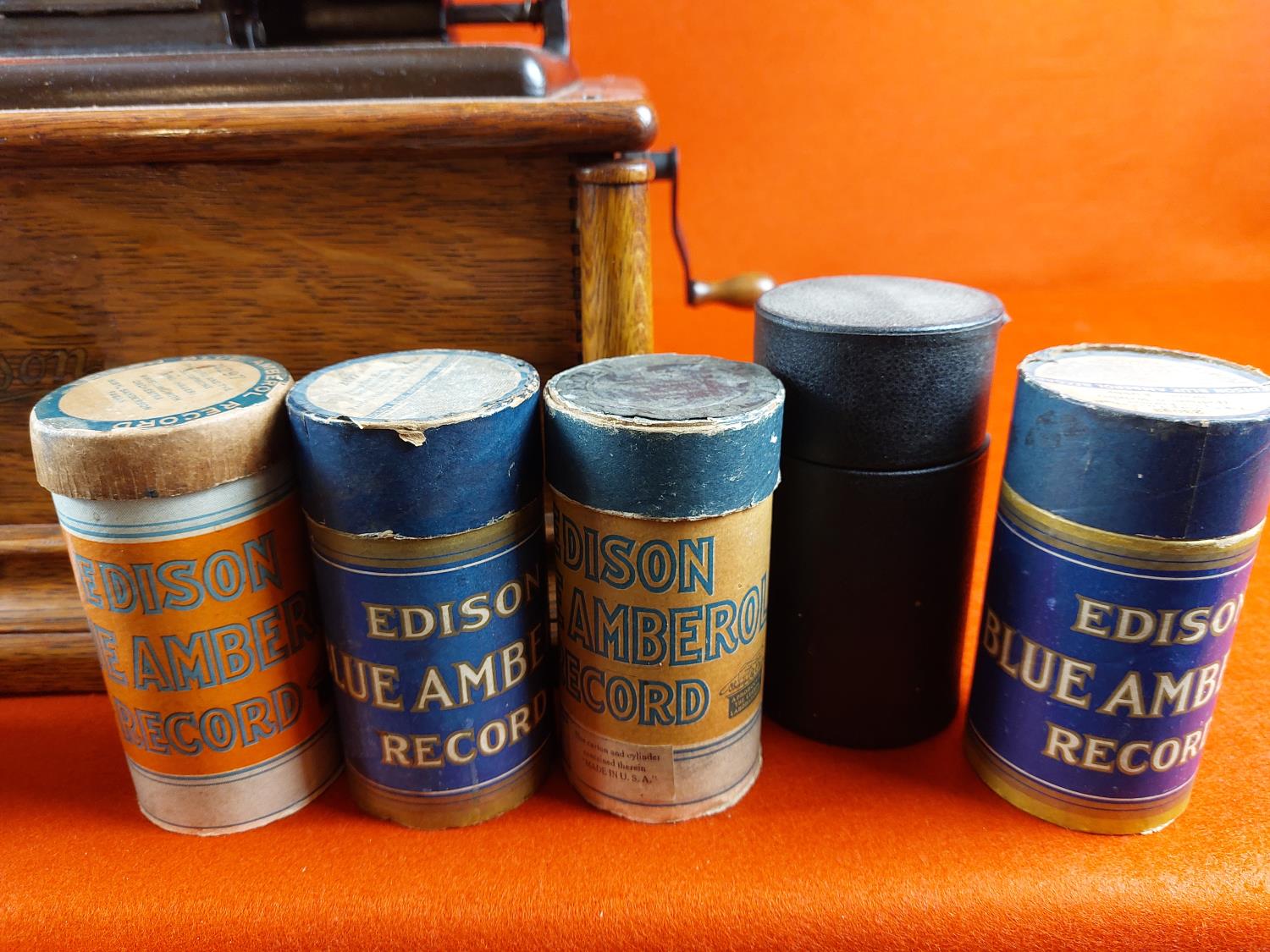 Rare Thomas Edison phonograph, in full working order. Includes 8 wax reels. - Image 7 of 8