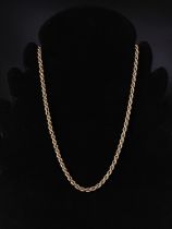 9ct gold rope necklace with 4.8 grams 32cm