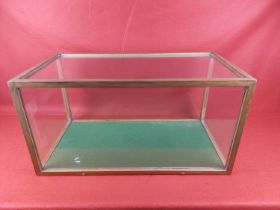Large glass display case. 29"" Length 15"" width 15"" height. Unscrews at the bottom to open.