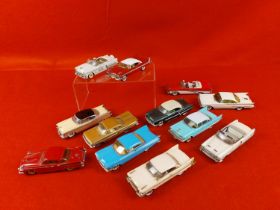Collection of vintage die cast American car models. 1:43 scale. Various makers including Marque One,