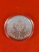 Silver proof 1996 Canada 5 dollar coin.