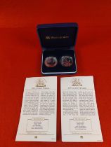 Silver proof 2006 and 2007 Britannia £2 coin.