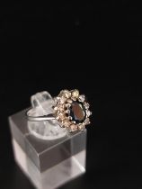 18ct gold sapphire cluster ring size Q