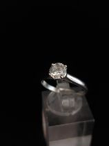 18ct white gold solitaire 0.70 carat. Weight 3.2 grams, size O