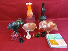 Collection of Carnival and Murano style glass.