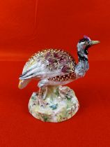 19th Century german porcelain game bird (Peahen) believed to be Volkstedt. Height 15.5cm width