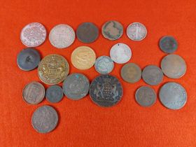 Collection of mixed coins.