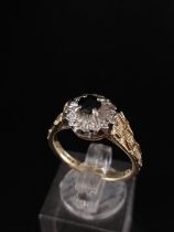 9ct gold sapphire ring. Size P