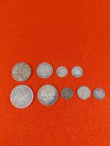 Collection of pre 1920 silver coins.