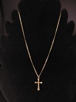 9ct gold necklace with crucifix pendant 3.9 grams