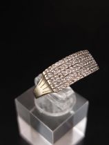 9ct gold diamond cluster band ring 0.50 pt. Size P 4.6 grams