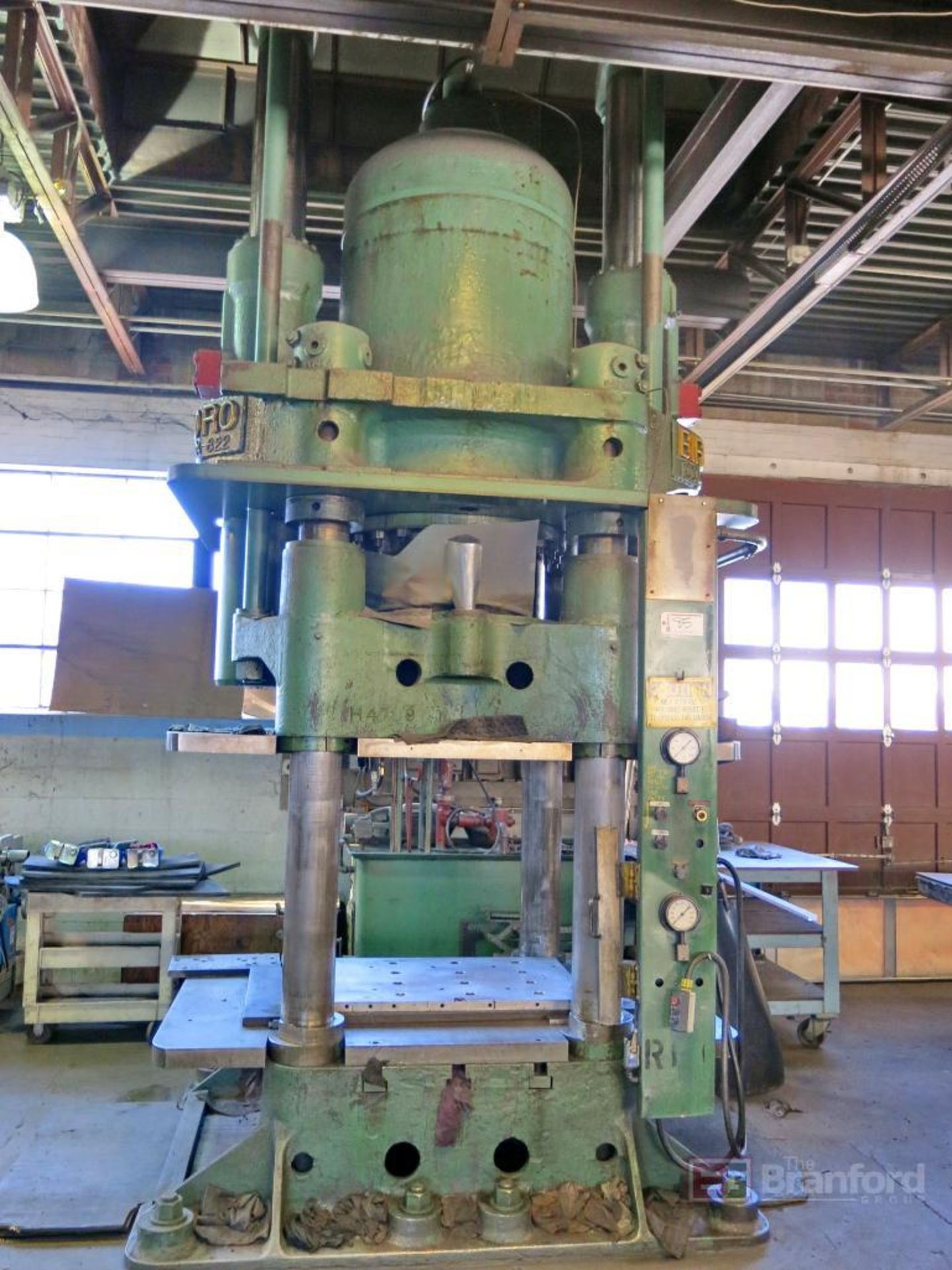 Birdsboro model A-822, approx. 1500 ton 4-posted hydraulic press - Image 3 of 5