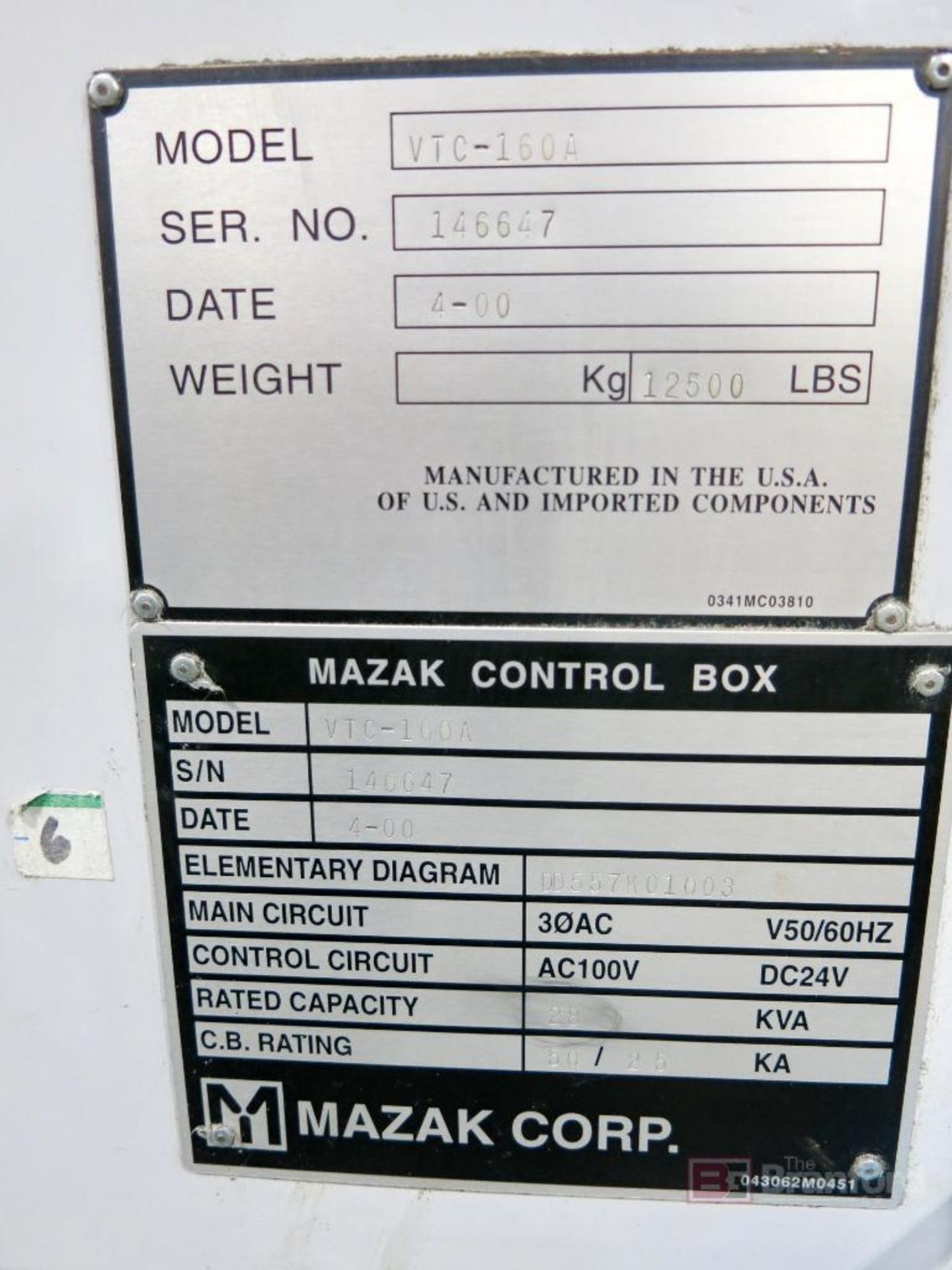 Mazak model VTC-160A cnc machining center - Image 5 of 5