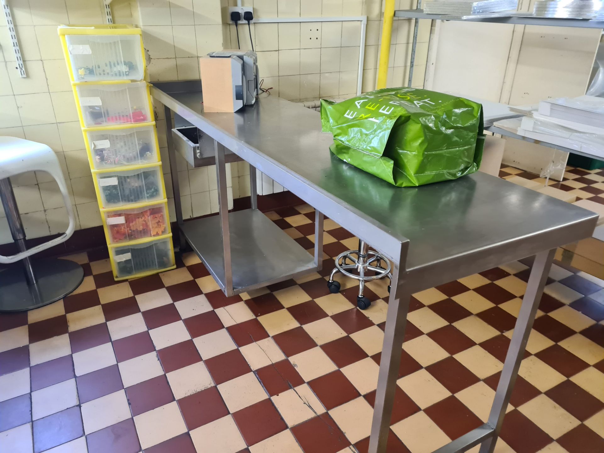 Stainless Steel Preparation Table with Upstand and Small Shelf