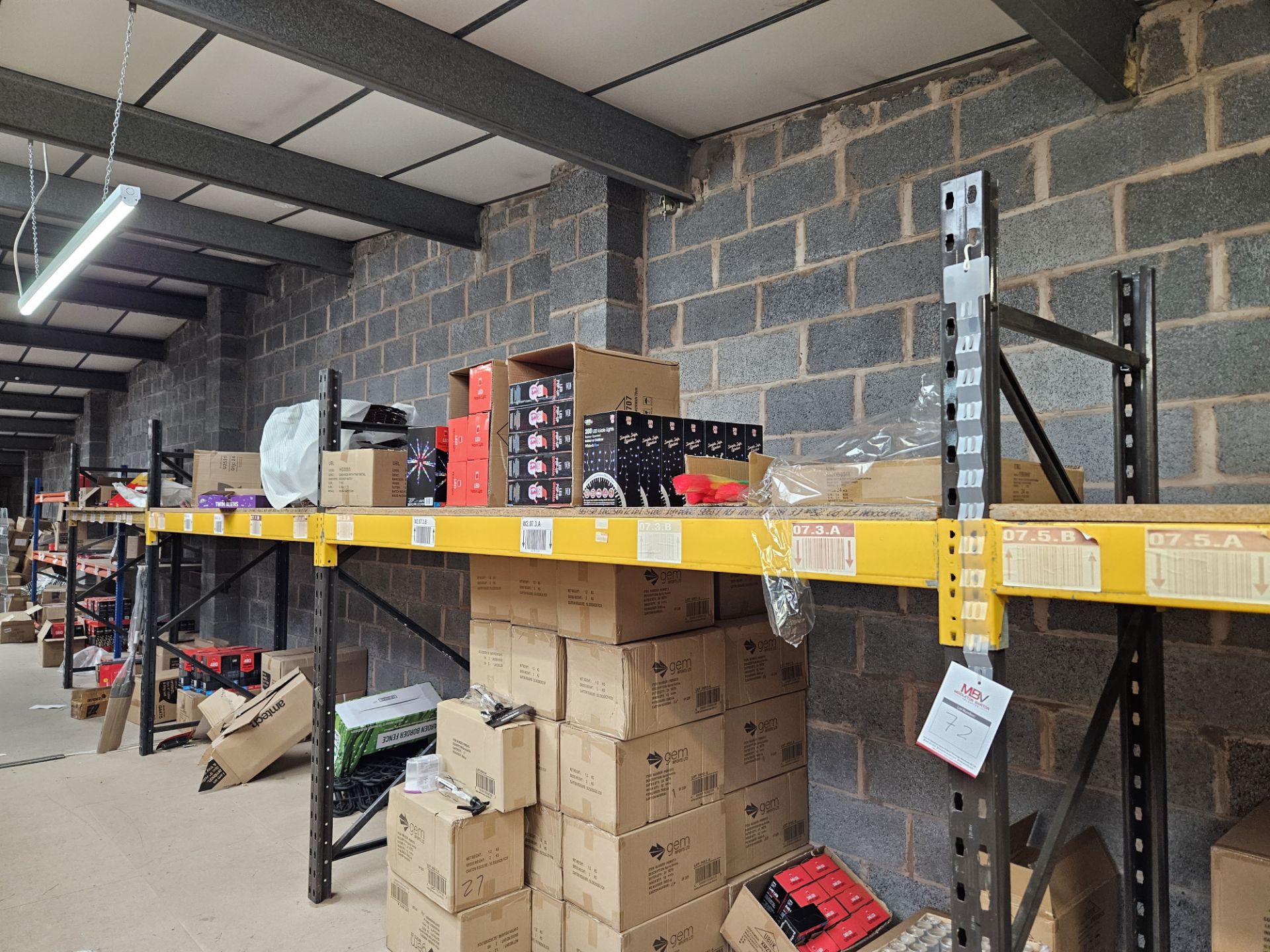 5 x bays of heavy duty racking including assorted contents. - Image 2 of 4