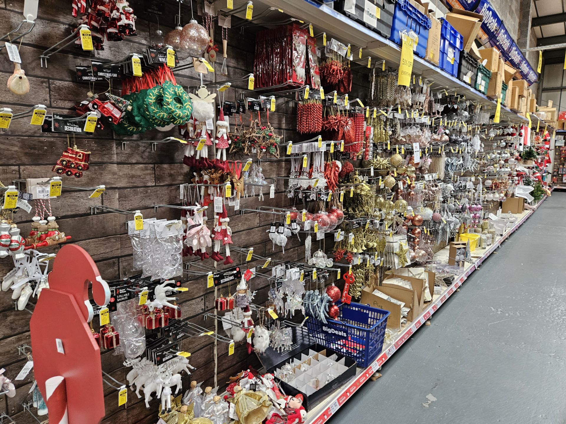 2 Aisles of assorted Christmas tree decorations and baubles. Shelving not included. - Image 2 of 4