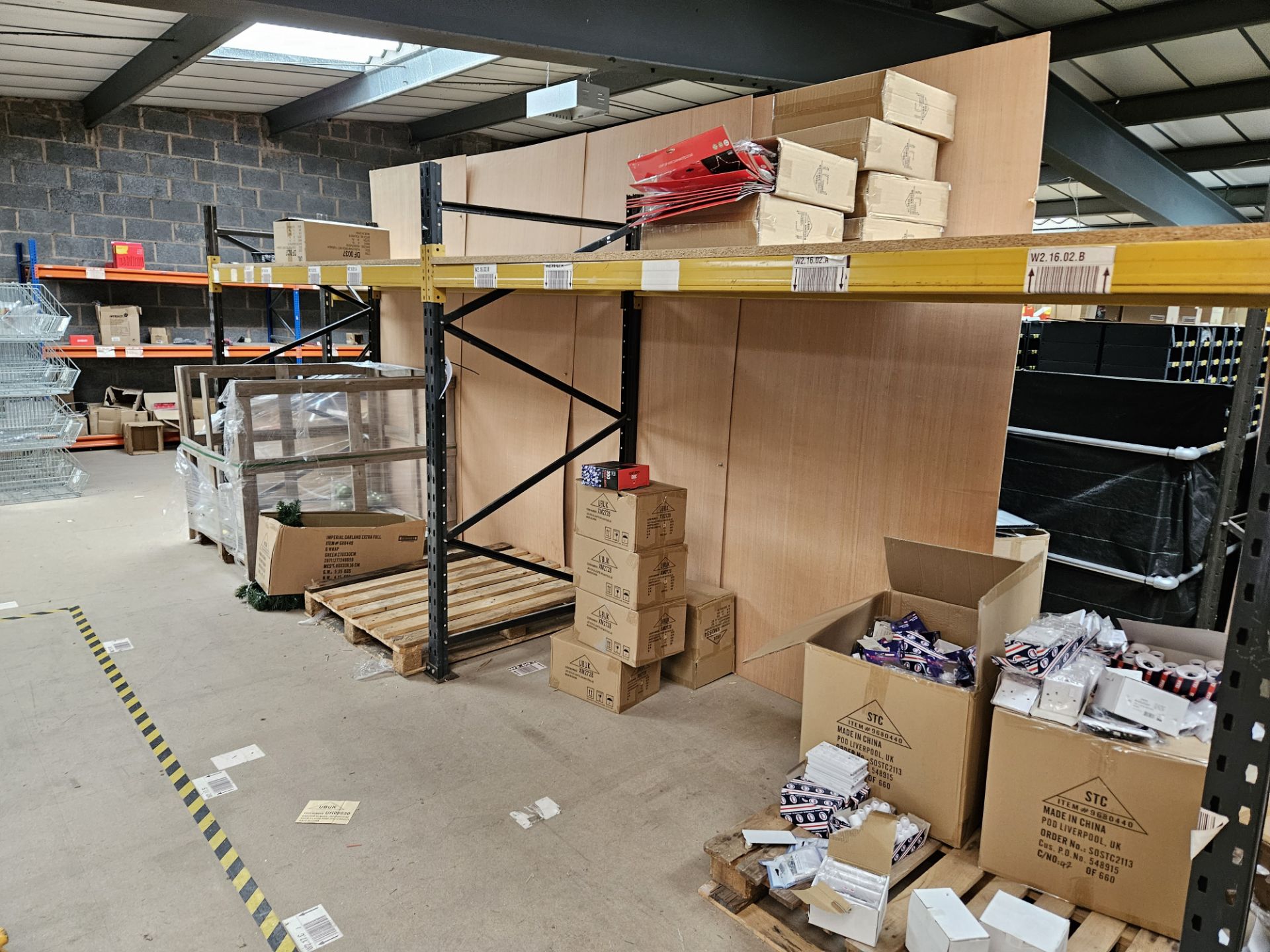 2 x bays heavy duty racking including assorted contents.