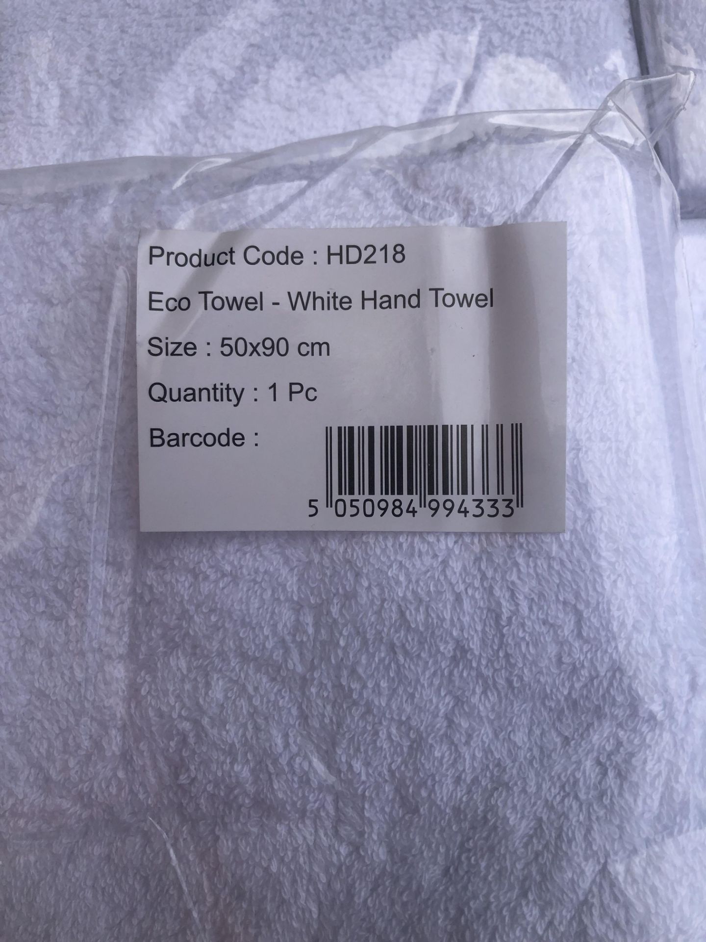 New and Boxed Eco White Towels x 48. 90cm x 50cm - Image 2 of 3