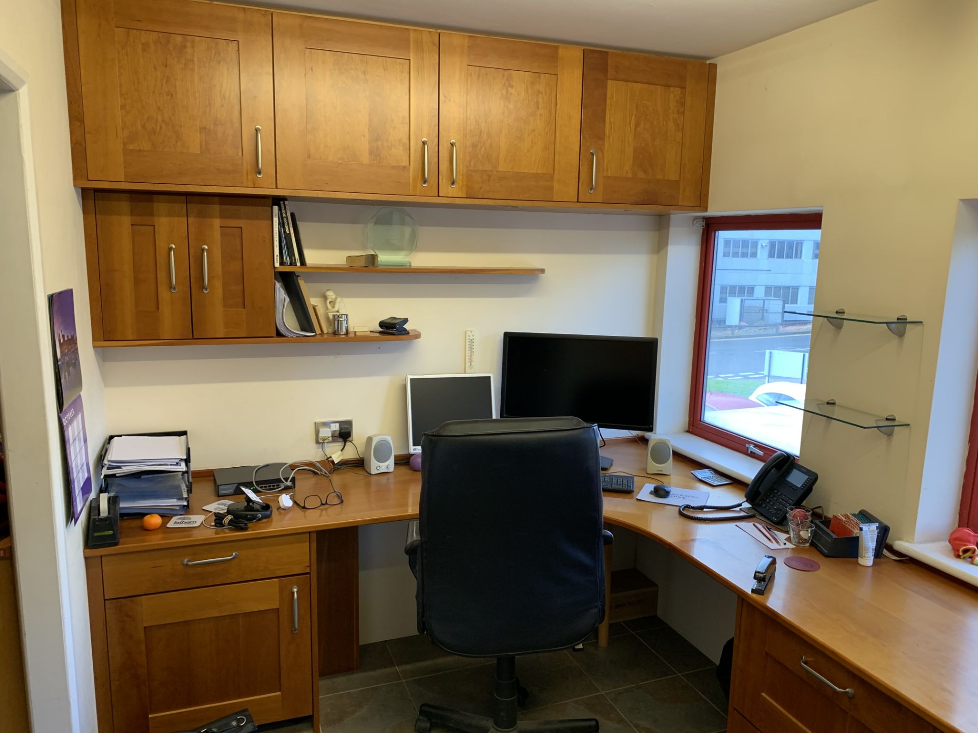 Assorted office units in Cherry Wood Vaneer