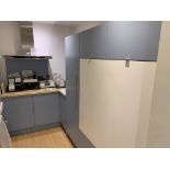 Display L-shaped Utility Room cupboards with laminate worksurface