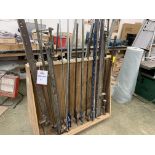 Rack of assorted sash clamps