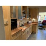 Display kitchen in pine with "bronze" Silestone work surface & Franke boiling water system