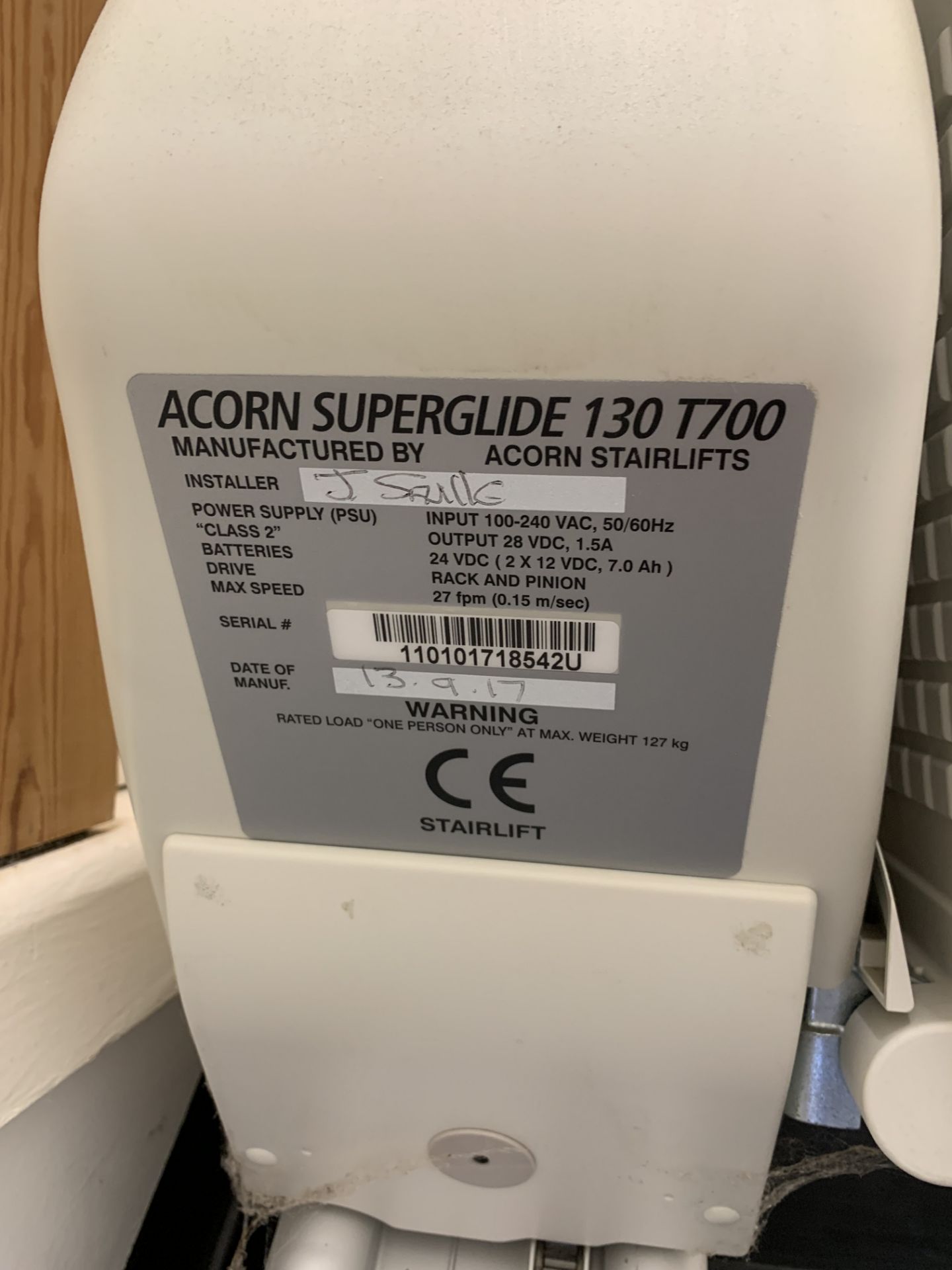 (2017) ACORN Superglide 130 T700 Stairlift - Image 5 of 5