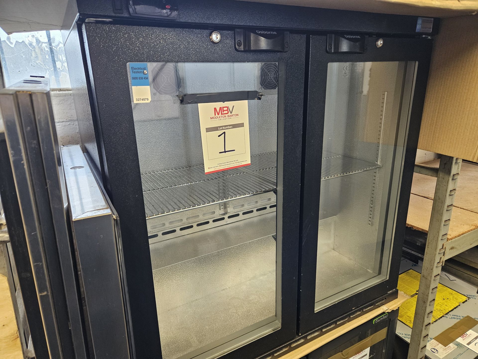 Black Osborne Double Door Bar Fridge