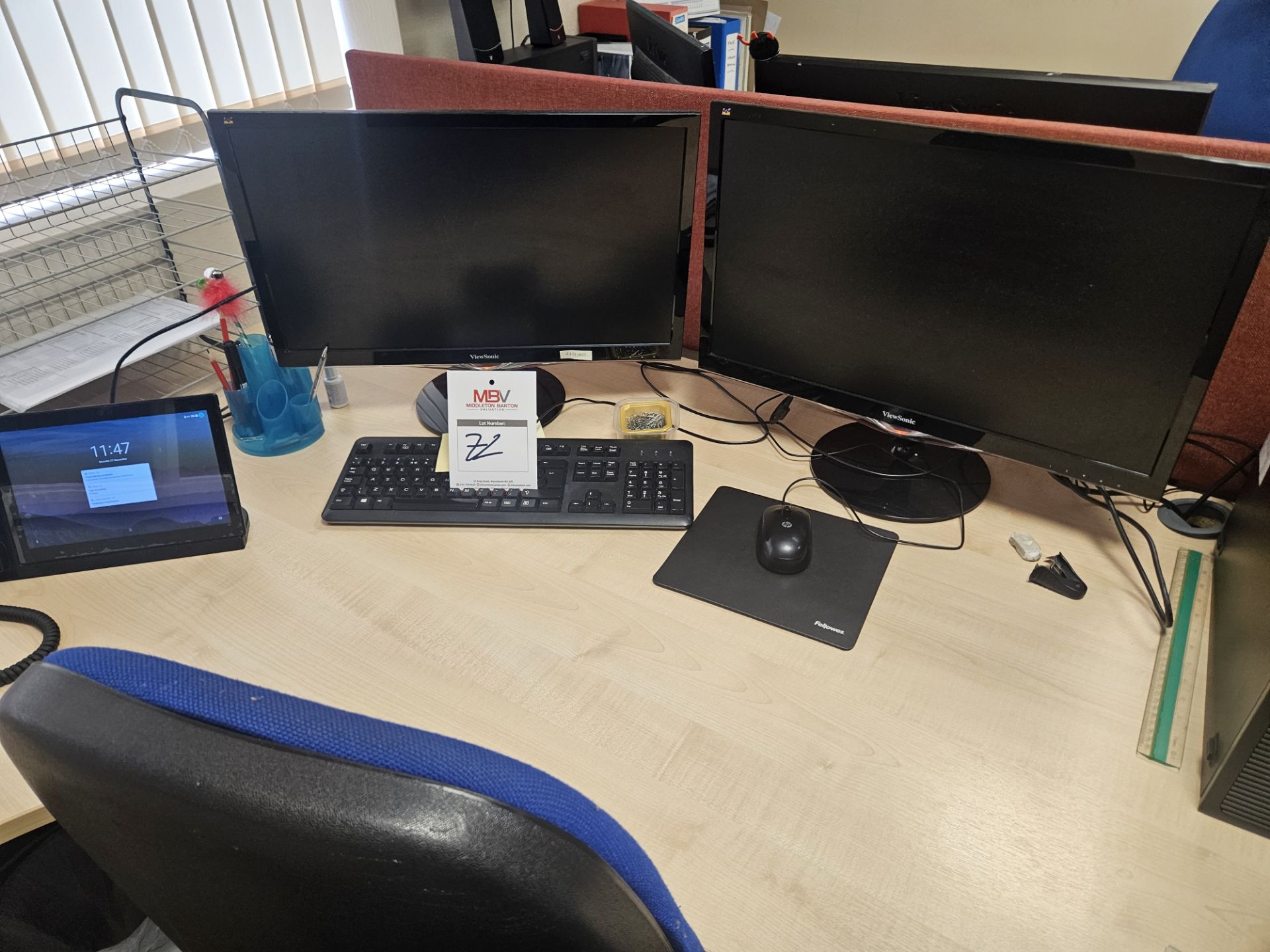 2 x Sonic View monitors and Desk Plus Chair ( not including Phone system and Computer)