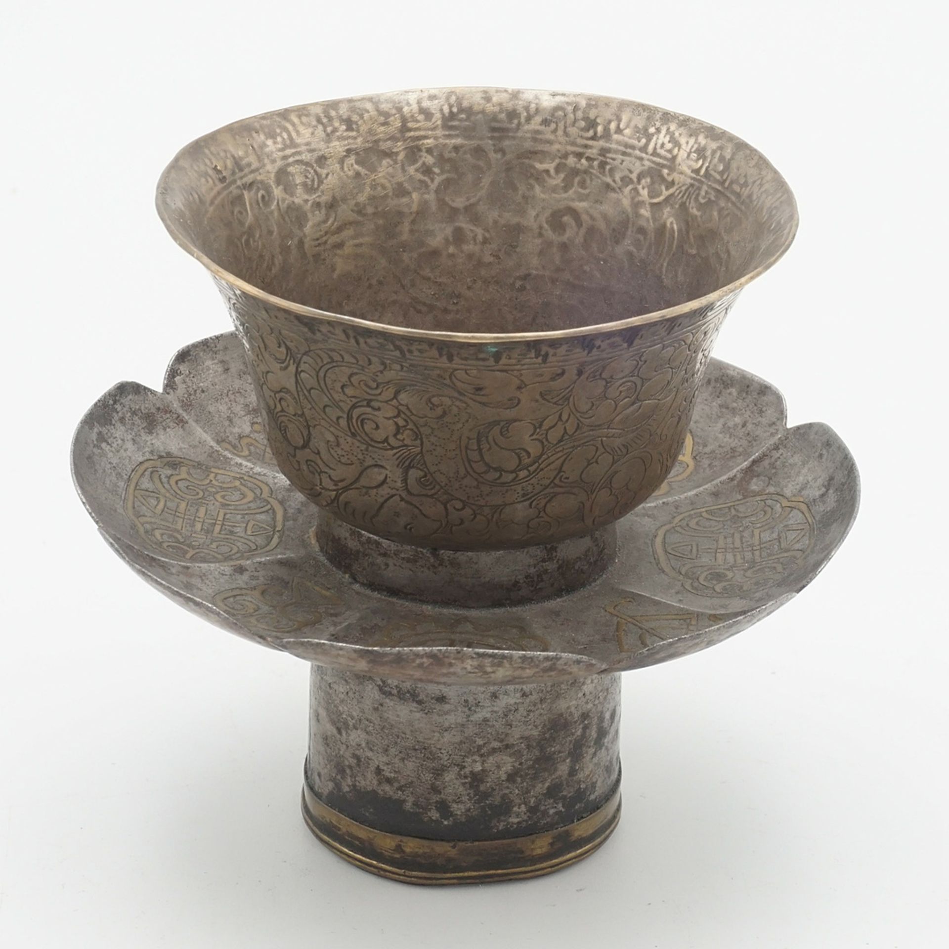 Tea bowl and base, Tibet