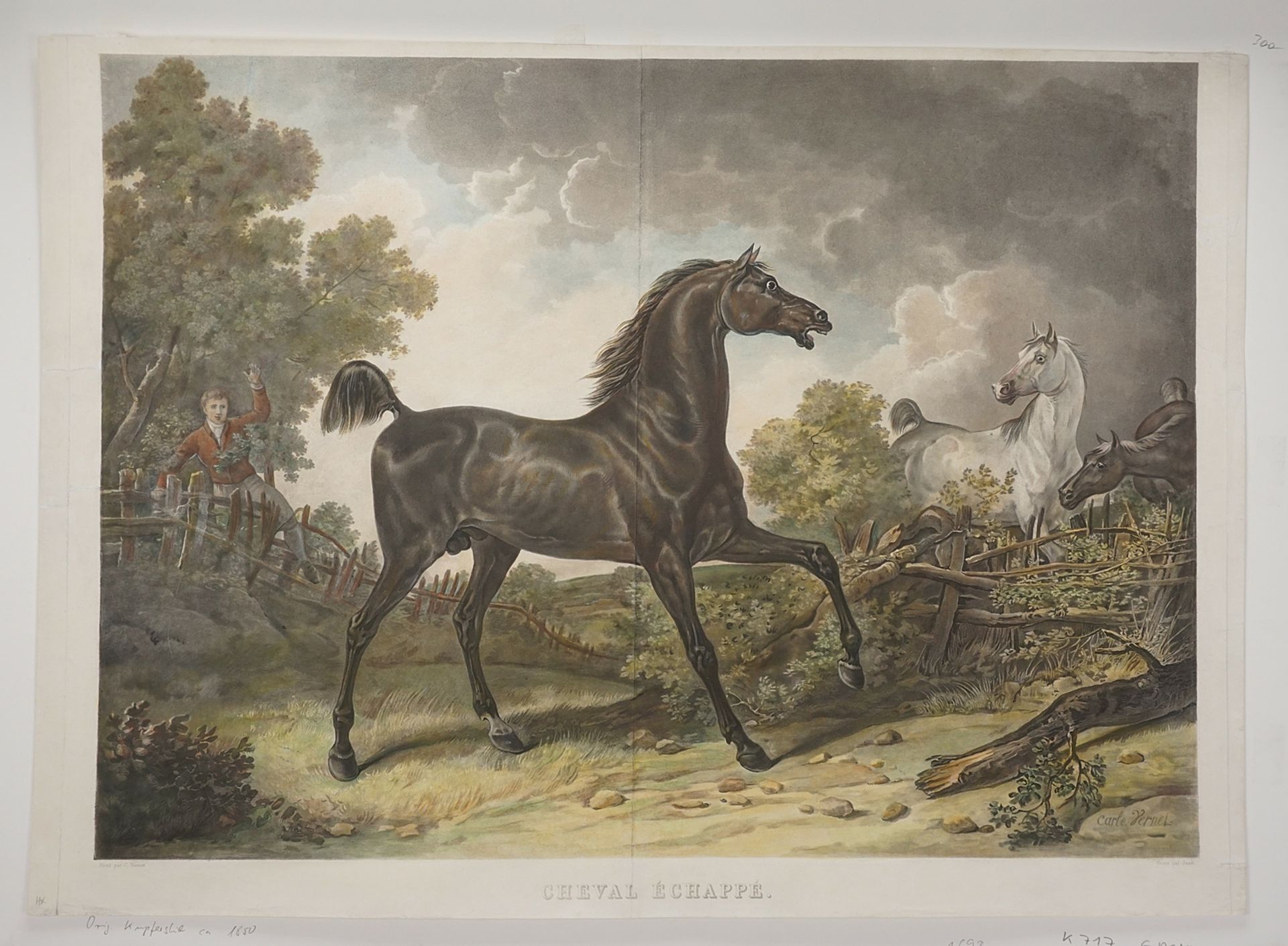 Jean-Pierre-Marie Jazet, "Cheval échappé" (Escaped horse) - Image 2 of 3