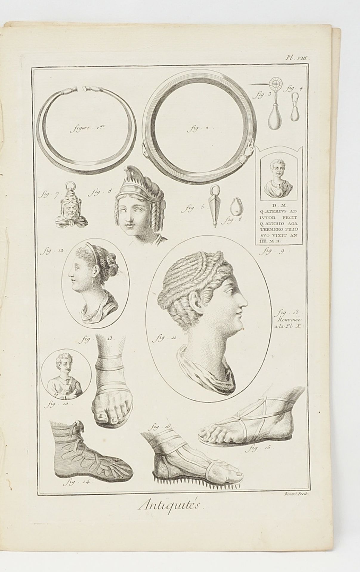 Benard, Five Plates "Antiquités" (Antiquities) - Image 2 of 3