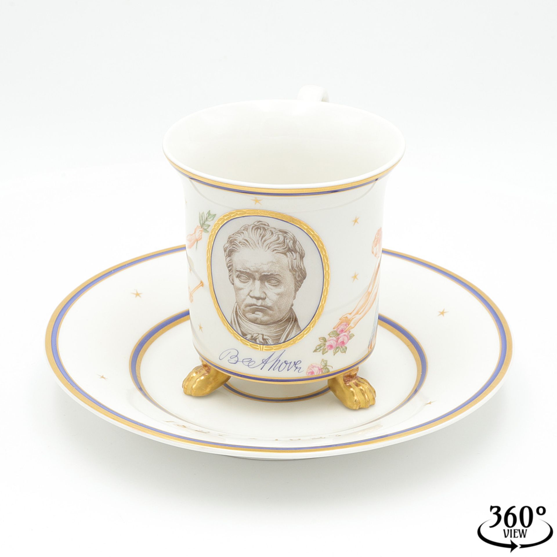 KPM Berlin cup and saucer Ludwig v. Beethoven